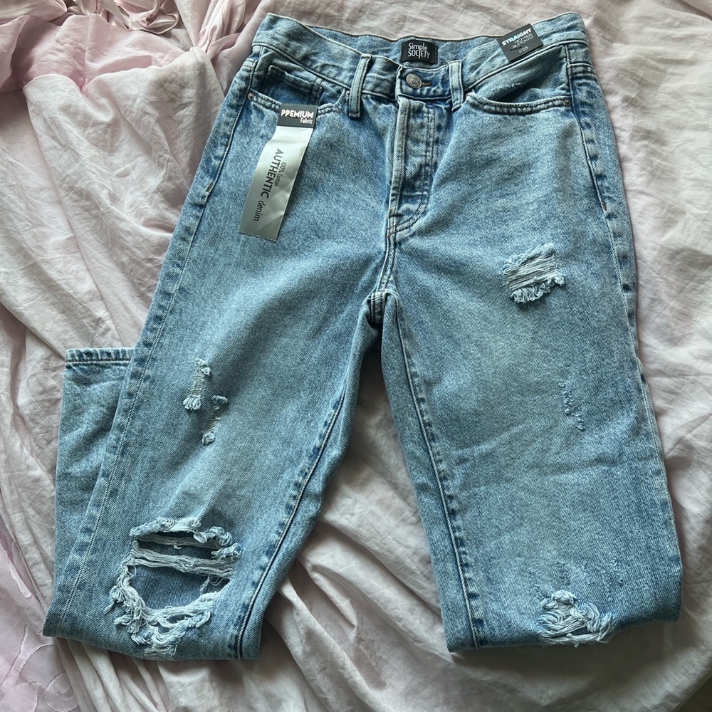 Simple society distressed jeans